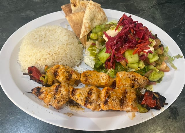 Chicken Shish-Kebab Plate.