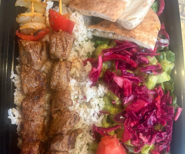 Lamb Shish Kebab Plate .